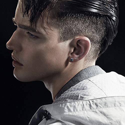 Rainbow Earrings Set for Women Men Sterling Silver Round Stud Earrings Set Hypoallergenic Colorful Cubic Zirconia Earrings for Sensitive Ears Minimalist Earrings Gifts for Him Her,4MM,5MM,6MM,3 Pairs3