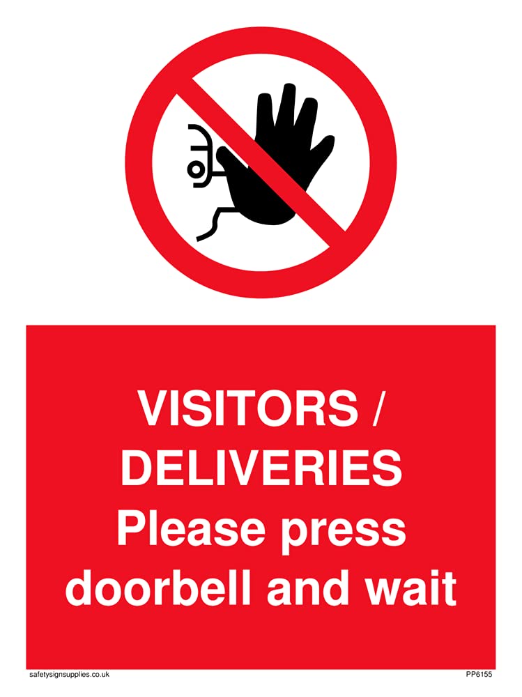 Pack of five - VISITORS Sign - 150x200mm - A5P