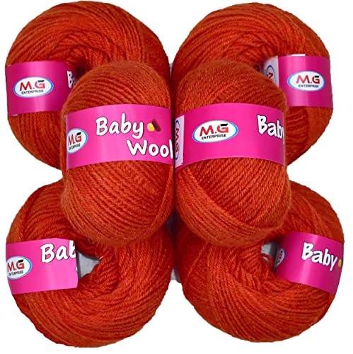 Image of M.G ENTERPRISE 100% Acrylic Wool Rust 14 Pc Baby Wool 4 ply -AC Art-IB