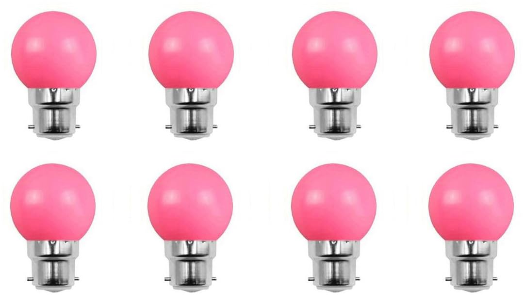 Aiwerttes B22 Bayonet Bulbs 2W LED Coloured Light Bulb Mini Globe Golfball Bulbs for Outdoor Patio Garden Party Christmas,8 Packs(Pink)