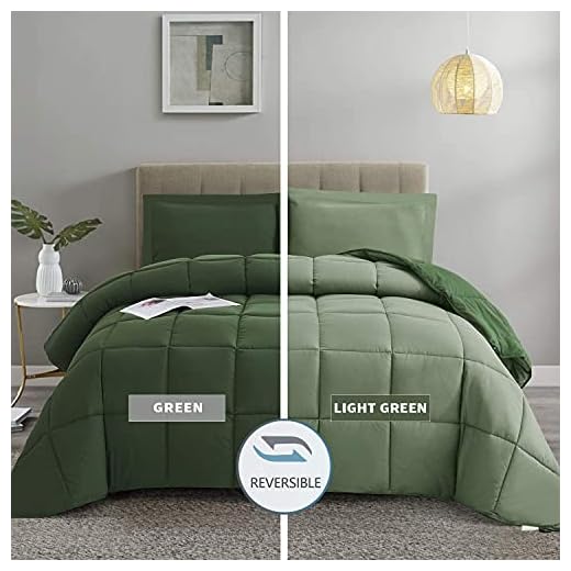 HIG 3pc Green Queen Size Comforter Set