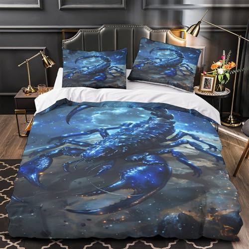 Housse de couette imprimé en 3D avec fermeture éclair pratique King - 2