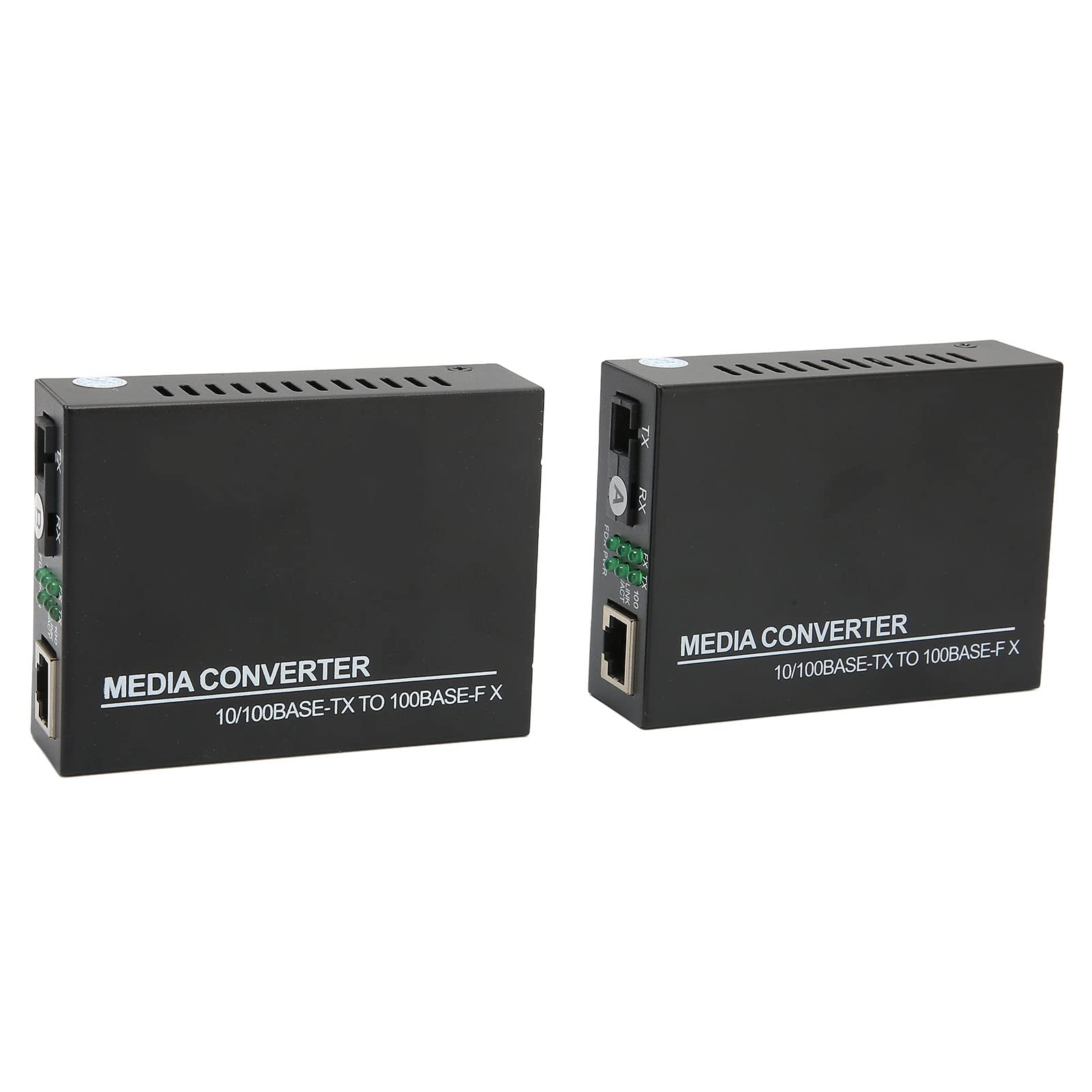 Annadue Convertisseur de Média Fibre Ethernet, RJ45 vers 100Base FX, Émetteur-Récepteur SC Monomode Intégré, 10/100M, Jusqu'à 25 Km