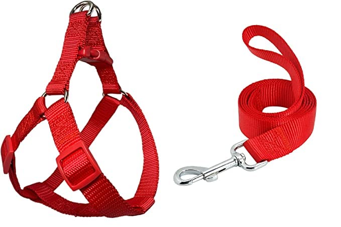 Woofy 15 MM Nylon Adjustable Leash with 0.5 Inch Harness Set for Small & Medium Dogs - Red (B0BMLYNMV5) Amazon Price History, Amazon Price Tracker