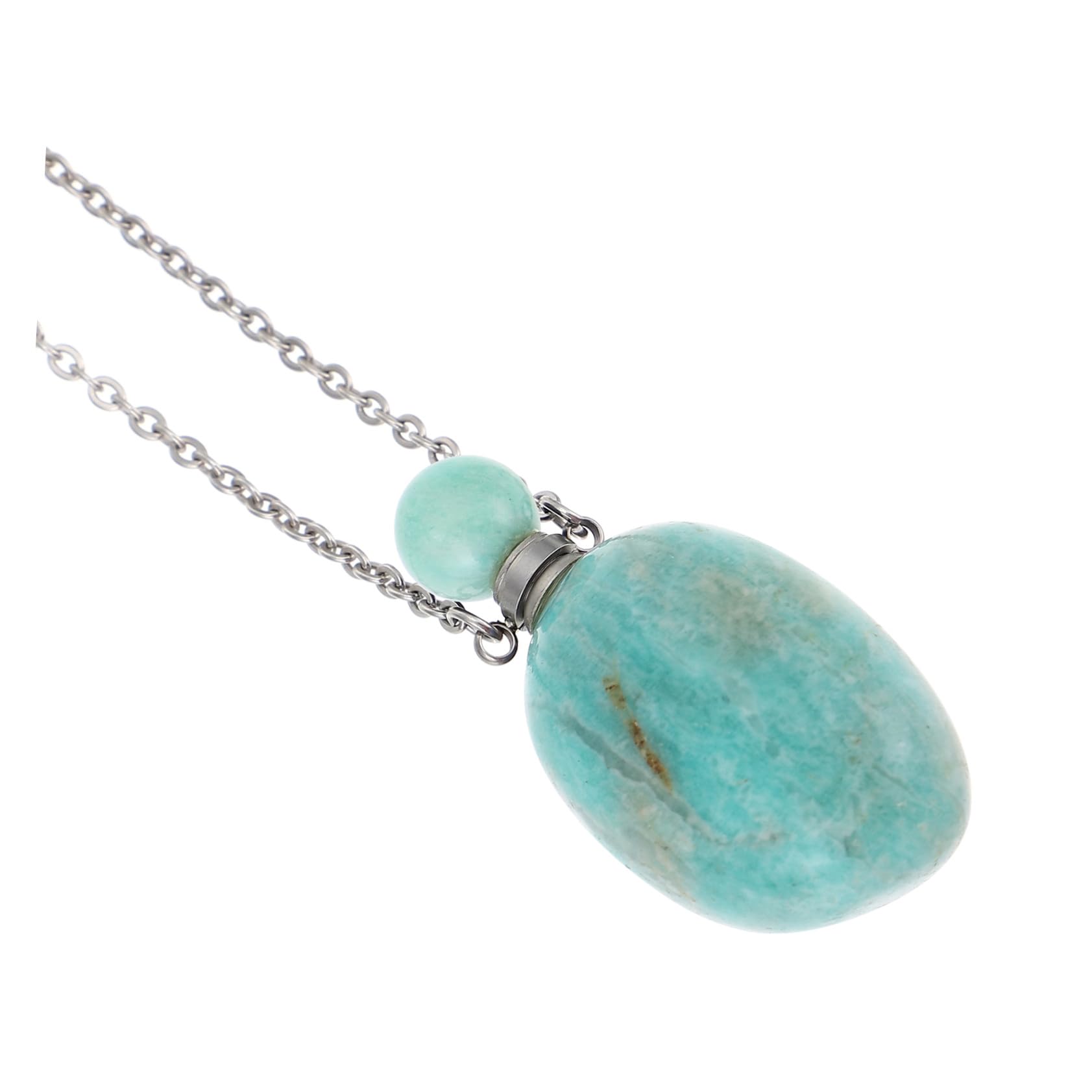 Collana Diffusore Essenziali Pendente in Cristallo Naturale Bottiglia Aromaterapia per Yoga Meditazione e Quotidiano