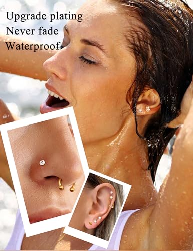 JeryWe 27Pcs 16G Cartilage Earrings Stud Hoop for Women Men Stainless Steel Helix Piercing Tragus Earrings Forward Conch Piercing Jewelry4