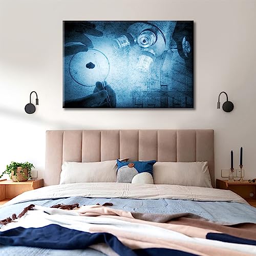 Image of TUMOVO Science and Medical Background Poster Wall Art for Living Room 1 Pieces Clinical Laboratory Wall Art Modern Artwork Canvas Wall Art Posters and Prints Framed Ready to Hang, 24 inch Wx36 H