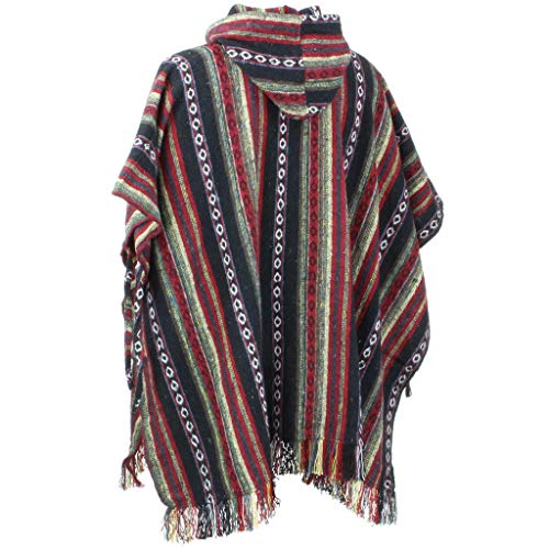 LOUDelephant Poncho met capuchon van 100% geweven katoen Gheri Mexicaanse stijl - Image 3