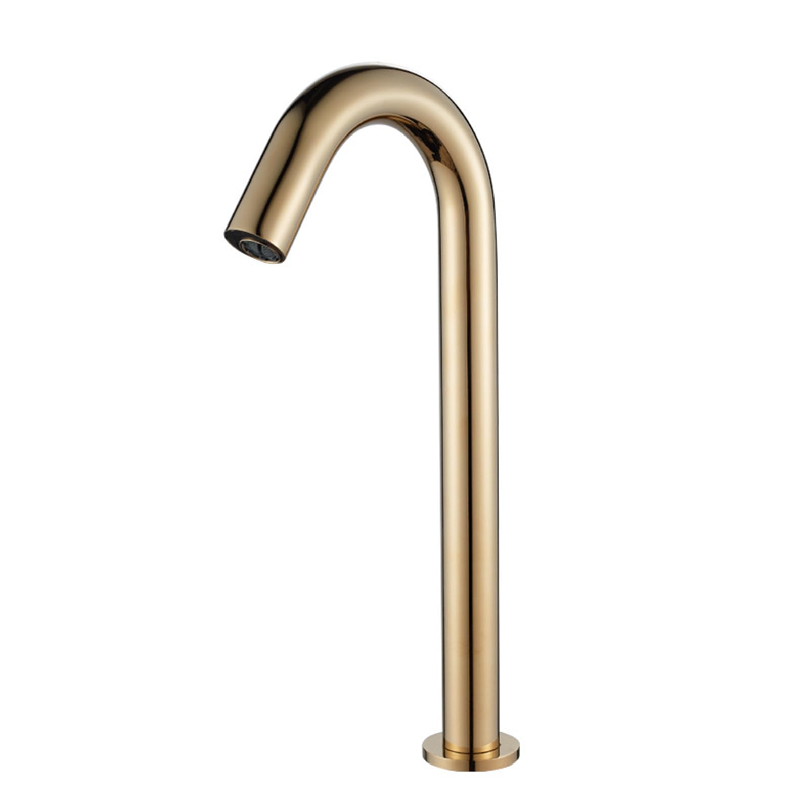 ZYCHSJXA Touchless Basin Tap Bathroom Taps Mixer Sensor Faucet Battery Gooseneck Spout Brass,Gold,Tall