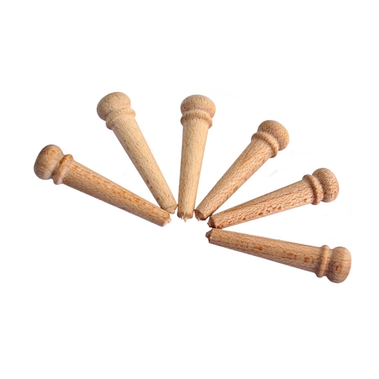OFFSCH Replace Old Guitar Bridge Pins 6 Pcs Maple Bridge String Pegs for Acoustic Guitar Natural Brown No Tools Needed