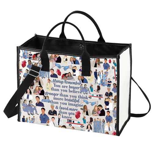 LEVLO Greys TV Show Cosmetic Makeup Bag - Derek and Meredith Inspired Fans Gift - You Are Braver Stronger Smarter Than You Think - Zipper Pouch for Best Friend Family