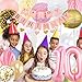 10th Birthday Girl Decoration, Girls 10th Birthday Decoration with Happy Birthday Banner, Number 10 Balloons for Pink and Gold Party Supplies Decoration 10th Birthday