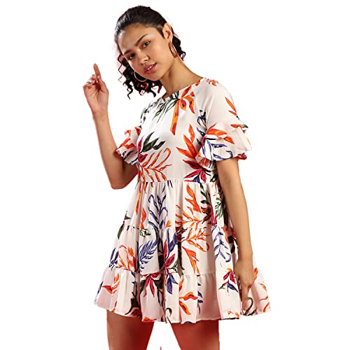 Image of PINACOLADA Women Floral Print Tiered Mini Dress