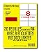 SECRETDRESSING ® - 20 planches A4 de 8 étiquettes = 160 étiquettes autocollantes papier adhésif blanc - 105 x 70 mm - code barre adressage mailing - (3426) TVA DEDUCTIBLE