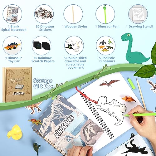 Set de Diario Dinosaurios CAGIE para Niños miniatura 2