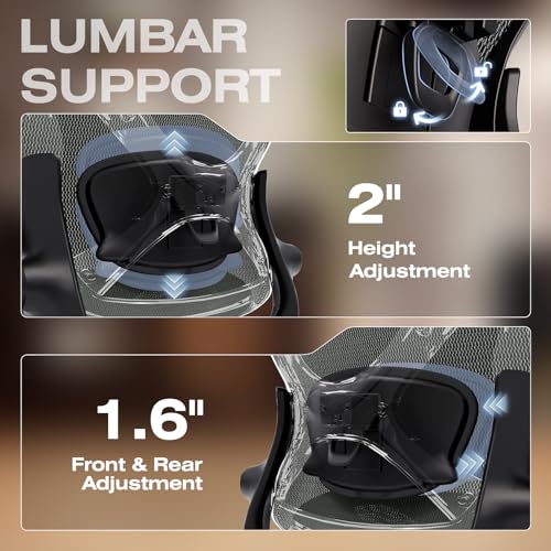 ELABEST X100 Ergonomic Office Chair with Footrest, Big and Tall Home Desk Chair with 5D Flip-Up Arms, Adjustable 3D Lumbar Support,High Back Rolling Computer Chair, Swivel Mesh Chairs (Forest Ranger)