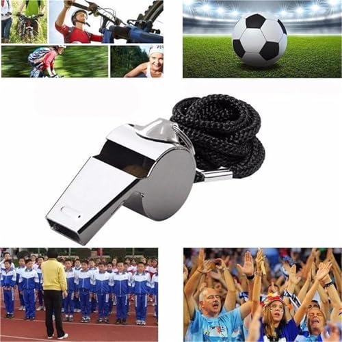 10 silbatos de acero inoxidable para árbitro deportes miniatura 2