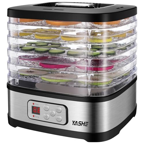 5 Vassoi Regolabili Senza BPA con Grande Capacità：Dotato di cinque vassoi regolabili in altezza, questo essiccatore frutta e verdura e essiccatore alimentare ospita alimenti di diverse dimensioni e spessori. I materiali senza BPA garantiscono la sicurezza alimentare, ideale per frutta, verdura, erbe e jerky fatto in casa