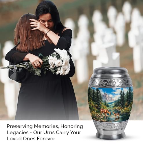 Image of Deer Urn Little Cremation Urns for Human Ashes Adult Man 3 Inch 2 Qty | Small Cremation Urn for Male Human Remains Urns