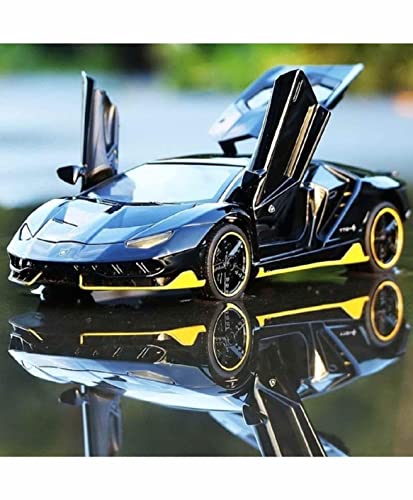 Image of Invite Enterprise Compatible for 1:32 Lamborghini LP770 Model Car, Zinc Alloy Pull Back Toy Car with Sound and Light for Kids Boy Girl-Black