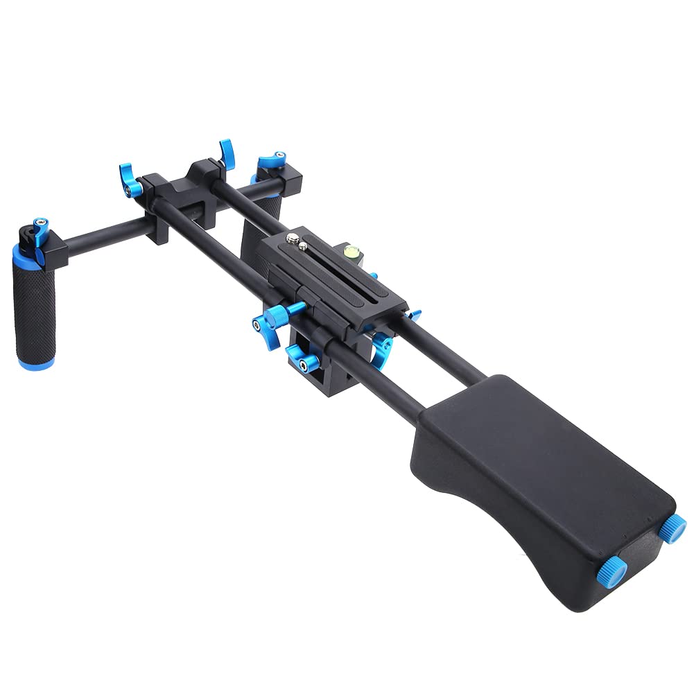 Stabilizzatore della spalla della fotocamera, stabilizzatore della fotocamera con cuscinetto in spugna Posizione regolabile Ripresa accurata Asta di collegamento robusta per fotocamera DSLR