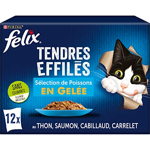 FELIX Zarte Gelee | ausgewachsene Katze | Auswahl an Fischen | 12 x 85 g | Frischebeutel – Ansicht 1