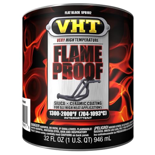 VHT ESPB10200 Flameproof Coating Flat Black Quart, 32. Fluid_Ounces