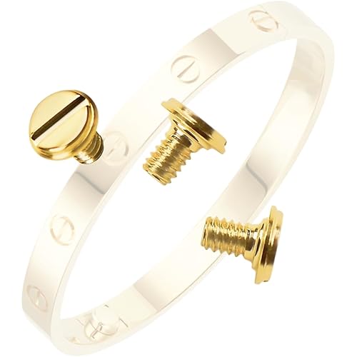 Flat Screws Replacement for Cartier Love Bracelet Screws 4.1mm 3 PCS (Gold)