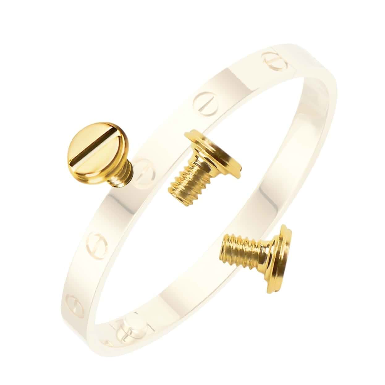 Flat Screws Replacement for Cartier Love Bracelet Screws 4.1mm 3 PCS (Gold) Iron