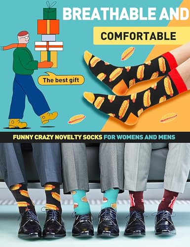 Image of MOGGEI Funny Socks for Men Women Fun Cozy Crazy Novelty Fashion Breathable Printed Cotton Boot Socks