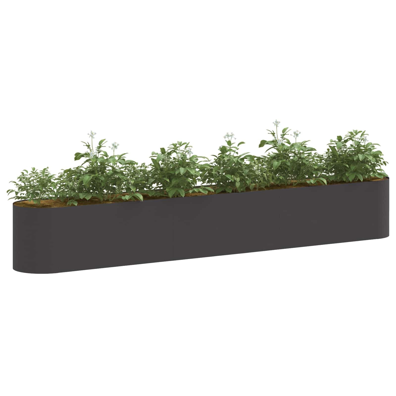 vidaXL Raised Garden Bed Black 280 x 40x 40 cm, Modern Garden Planter, Weather Resistant Raised Bed, Outdoor Gardening Solution, Efficient Decorative Plant Container
