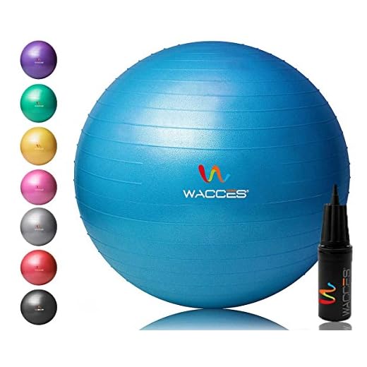 Wacces Yoga Ball with Hand Pump (Blue, 75 cm)