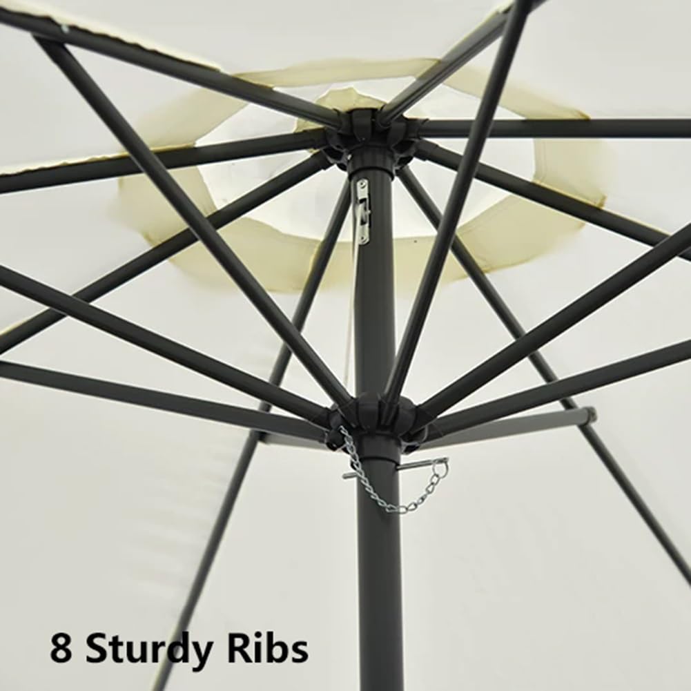 Parasol Przeciwsłoneczny 270 cm z Falbaną, Parasol Ogrodowy z Łatwą Korbą i Żelaznym Drążkiem Do Ogrodu, Na Taras, Podwórko, Basen(Green)