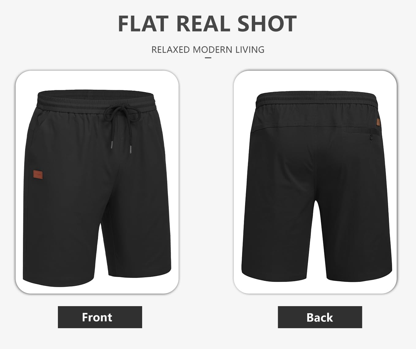 COOFANDY Men's Casual Shorts Cotton Drawstring Elastic Waist Lightweight Summer Beach Shorts with Pockets - Image 6