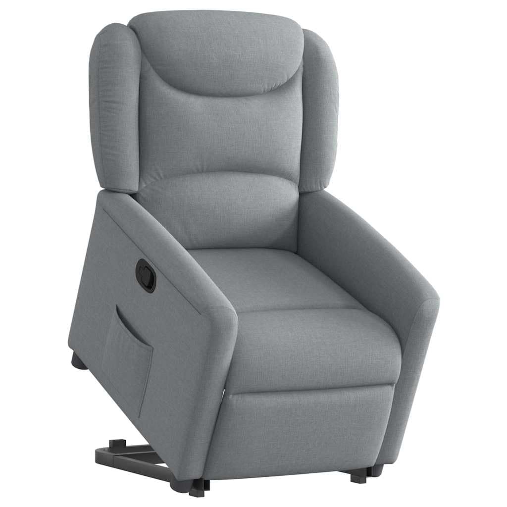Sillón reclinable elevable de Tela Gris Claro