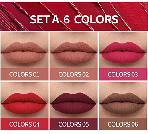 Maepeor Matte Liquid Lipstick 6Pcs Nude Brown Velvety Lip Gloss Kit Long-Lasting Wear Non-Stick Cup And Not Fade Lipstick Set For All Undertone (Nude-Brown Series, 6Pcs-D) #TOP1