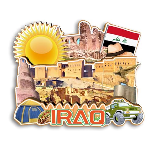 Imán decorativo de refrigerador con diseño de Irak