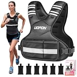 Adjustable Weighted Vest, 2.72-5.44kg Weight Vest with 6 * 0.45kg Ironsand Weights for Women, Weighted Vest with Reflective Strips & Plus Pockets for Running, Walking & Strength Training(Yetblack)