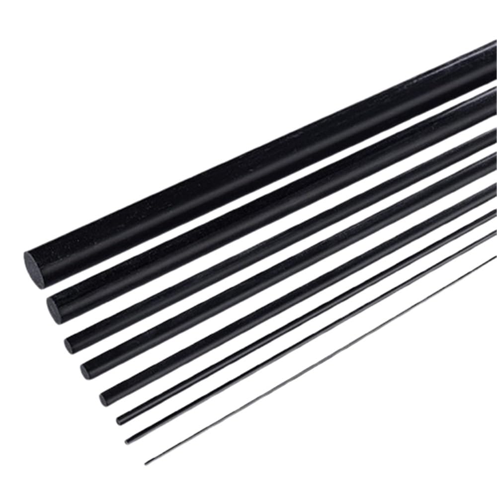 Lot de 10 tiges rondes en fibre de carbone, tiges noires en fibre de carbone solide, longueur 1 m, for avions RC, tige mate(4.0x1000mm)
