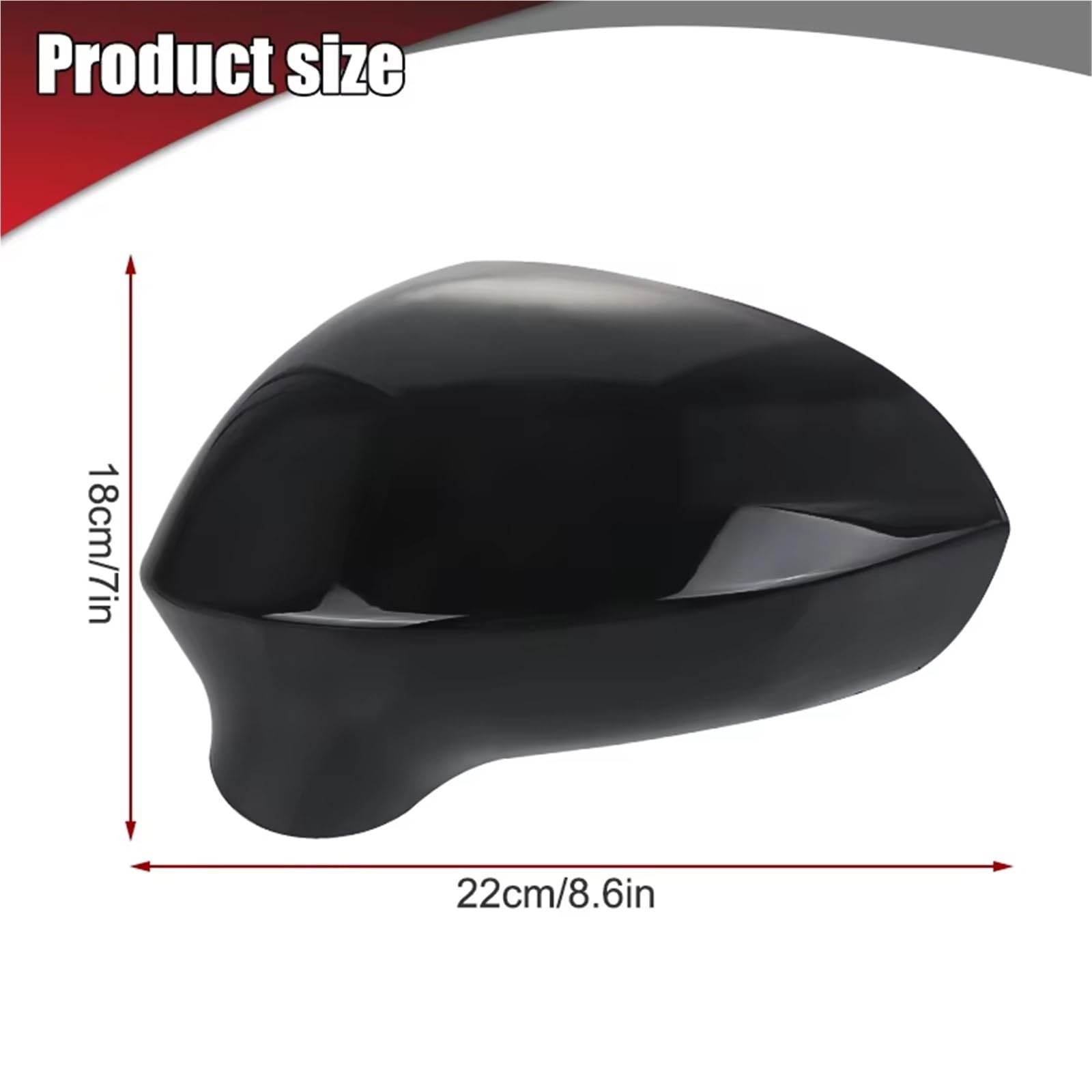 Wing Mirror Calotta copri specchietto retrovisore laterale nero lucido bianco per Seat Ibiza 2008 2009 2010 2011 2012 2013 2014-2017 Coperchio specchietto retrovisore(1 Pair Black)