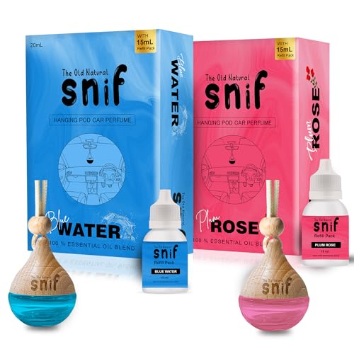 Image of Snif Car Perfume With Essential Oils With 15ml Refill Pack | Car Perfume Diffuser (Pack of 2)