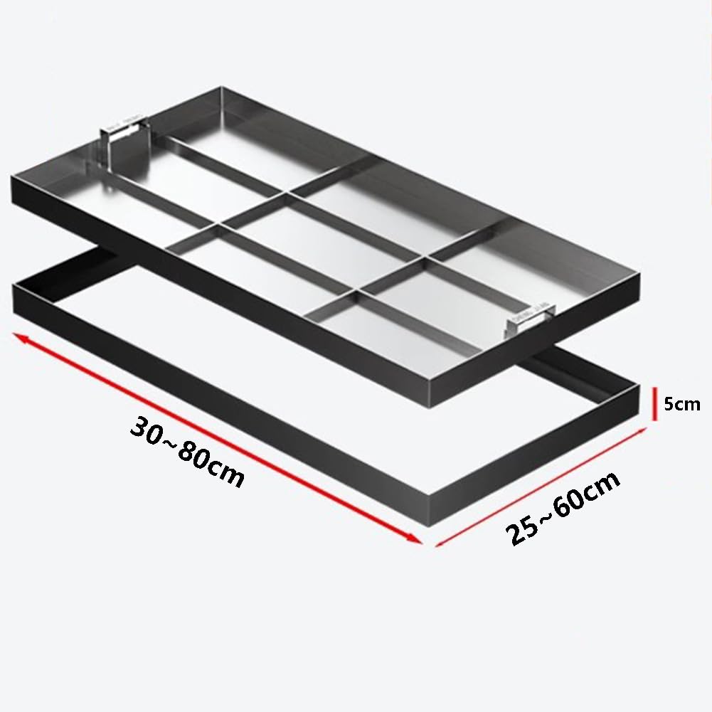 inless Steel 304 - Borde de esquina con agarre oculto, borde de ED recular para uso en interiores y exteriores, plateado, 50 x 35 x 5 cm - y Slish Protect