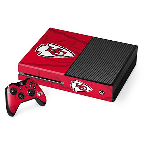 Skinit Decal Gaming Skin Compatible with Xbox One Console and Controller Bundle - Officially Licensed NFL Kansas City Chiefs Double Vision Design