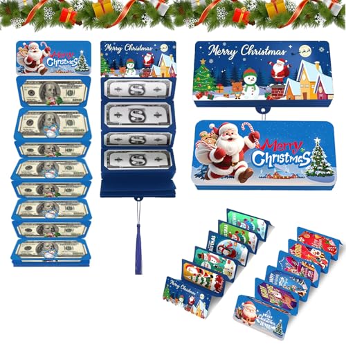 FOSDICK 4 Verpackung Geldgeschenk Weihnachten Geldgeschenke Verpackung Weihnachten DIY Geld Verpacken Überraschung Weihnachten Weihnachts Geldgeschenke Weihnachtsgeldgeschenk, Blau
