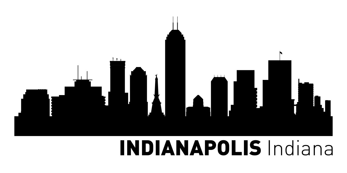 Larger Than Life Indianapolis City Skyline Vinyl Wall Decal - Black 7 thumbnail image