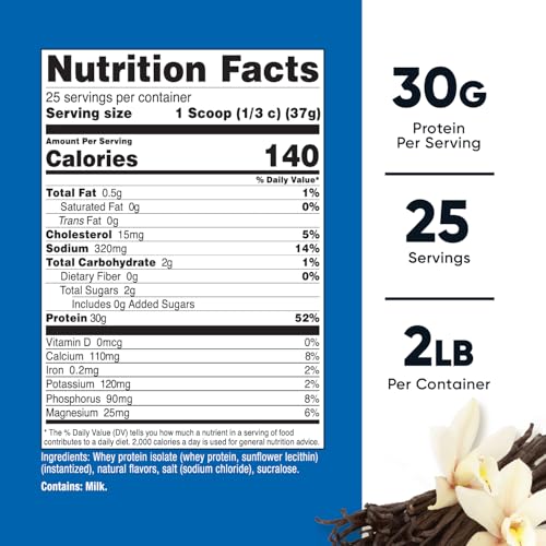 Image of Nutricost Whey Protein Isolate Powder (Vanilla) 2LBS