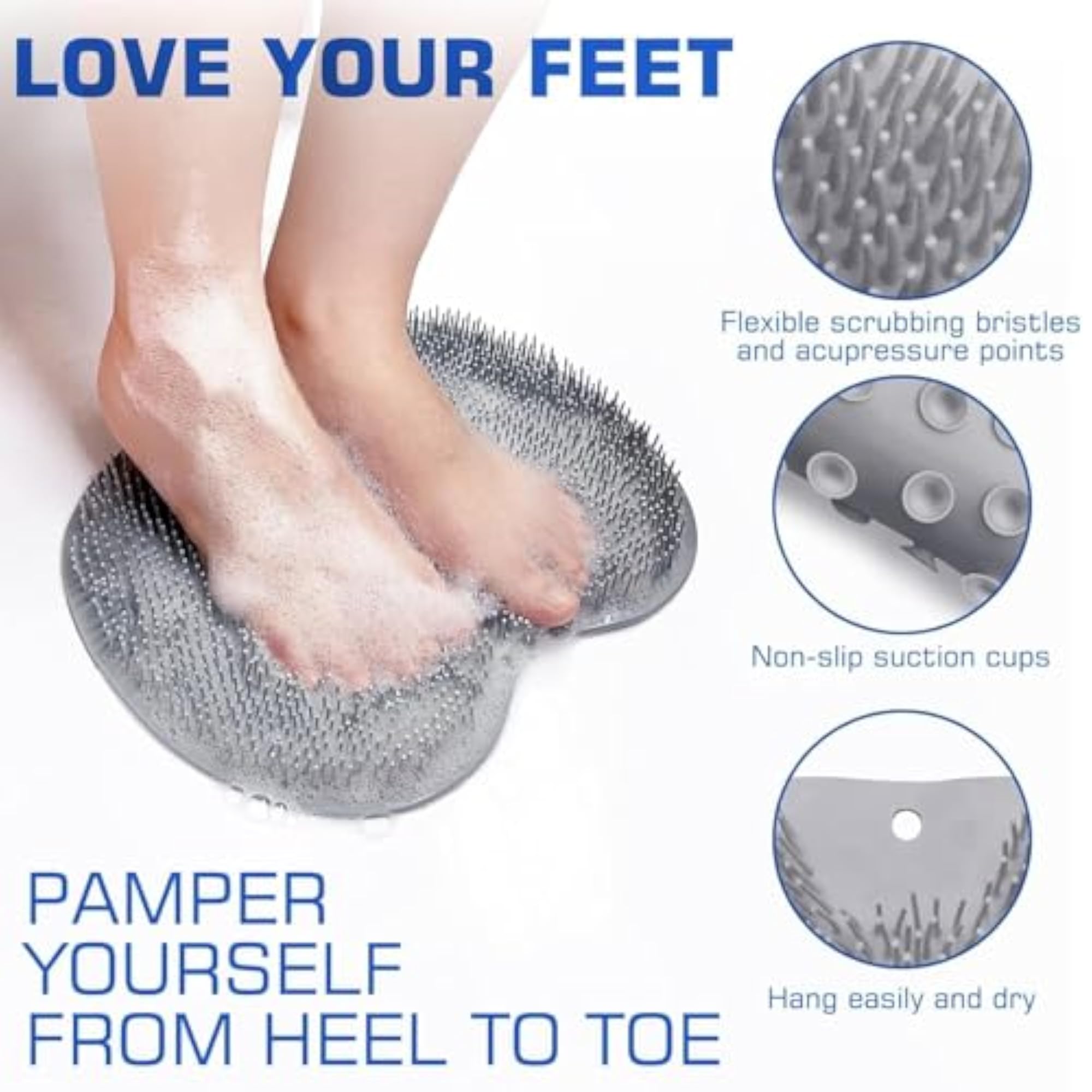Shower Foot Scrubber for Exfoliating and Massaging
