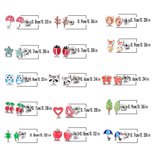 30 Pairs Hypoallergenic Earrings for Girls Sensitive Ears with Stainless Steel Post -Assorted Cute Stud Earrings for Teens Girls Women2