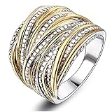 Anillo de declaración Cruzado Entrelazado Anillos de Banda Gruesos de Moda para Mujeres Hombres Oro Plata Chapado en Oro Rosa Anillos de Dedo índice Anchos Bisutería