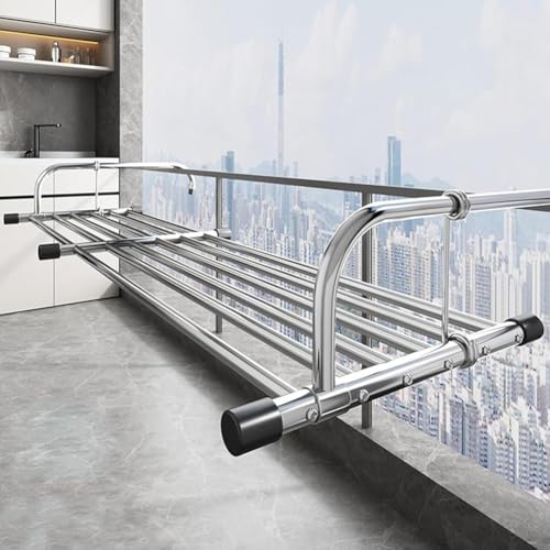 Tendedero de Ropa para balcón de Acero Inoxidable, tendedero portátil para Exteriores, secador, balcón, Accesorios para el hogar, Ropa,68/120cm